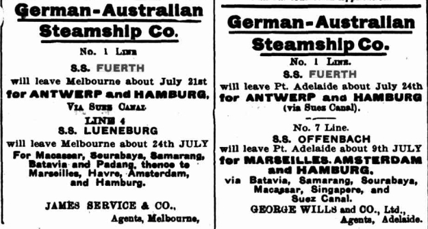 James Service, George Wills and Co., Ltd., Melbourne, Adelaide, advertisement